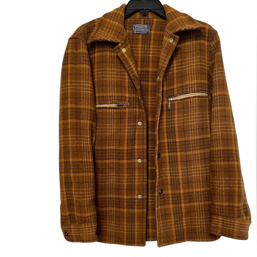 VTG Pendleton Woolen Mills 100% Virgin Wool Plaid Flannel Shirt Jacket (Size S)